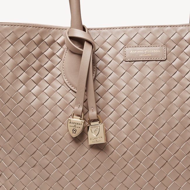 London Tote Moleskin Woven Leather