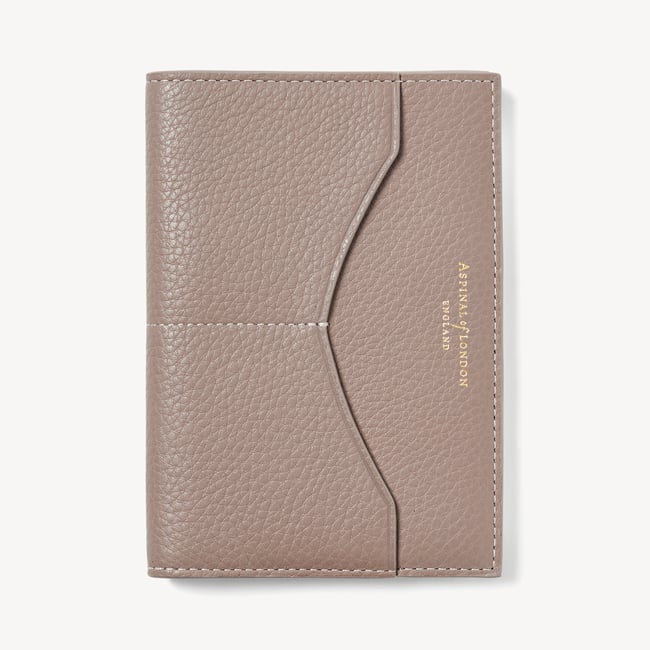 Hudson Passport Cover Moleskin Milled Pebble