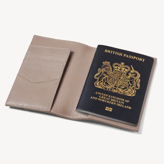 Hudson Passport Cover Moleskin Milled Pebble