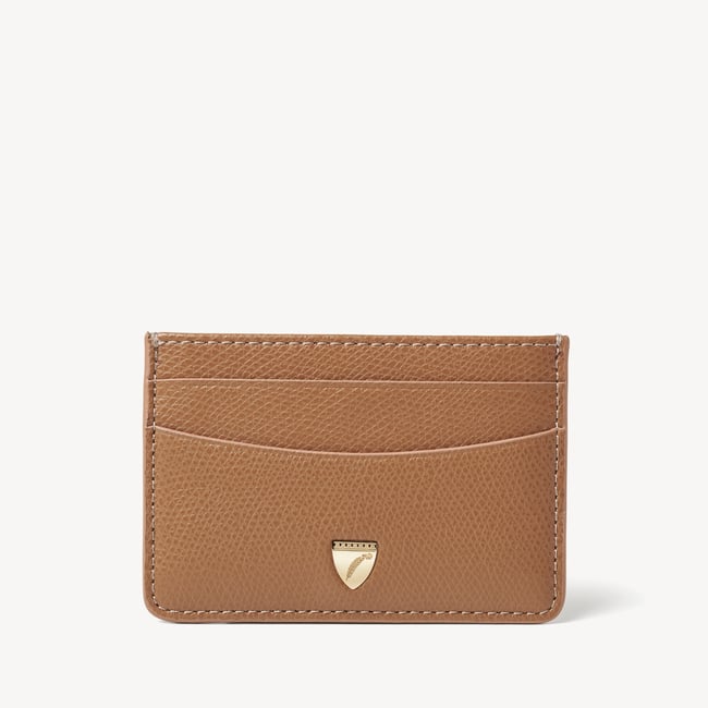 Slim Credit Card Holder Caramel Soft Saffiano