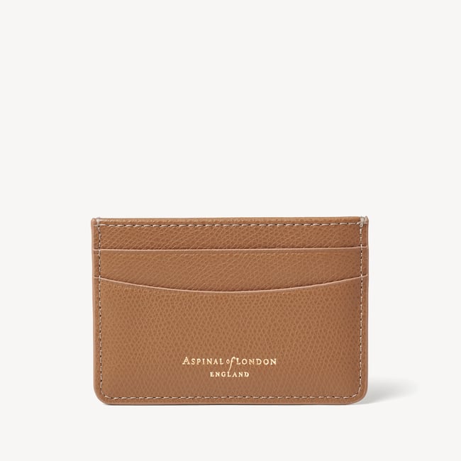 Slim Credit Card Holder Caramel Soft Saffiano