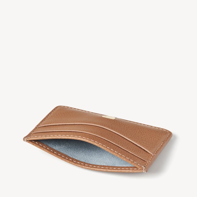 Slim Credit Card Holder Caramel Soft Saffiano