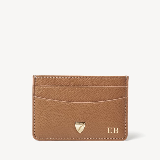 Slim Credit Card Holder Caramel Soft Saffiano