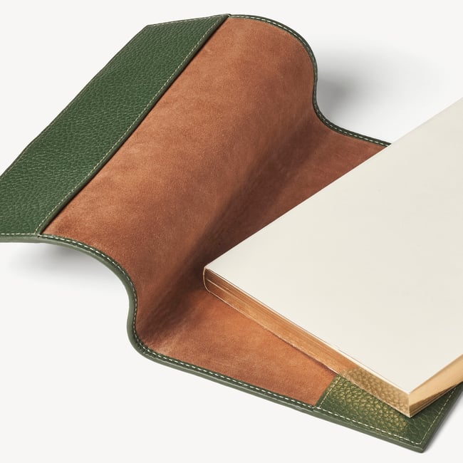 A5 Refillable Luxury Journal Racing Green Pebble with Soft Suede Lining