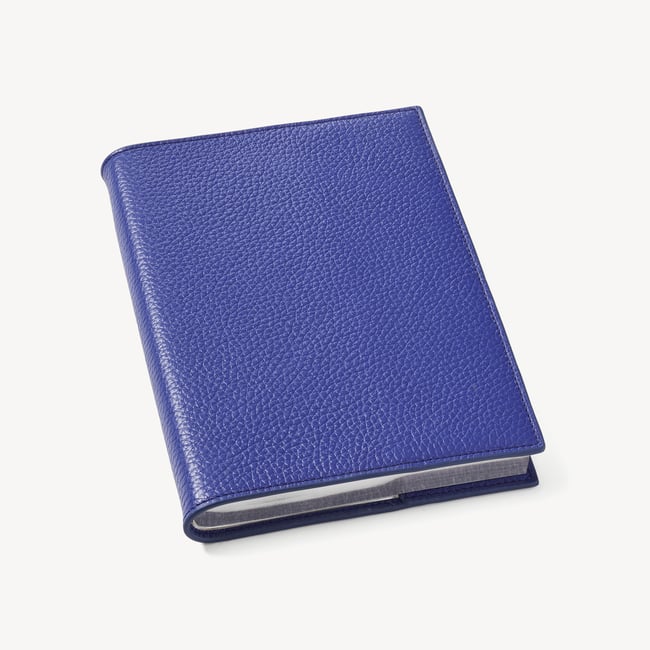 A5 Refillable Luxury Journal Cobalt Blue Pebble with Soft Suede Lining