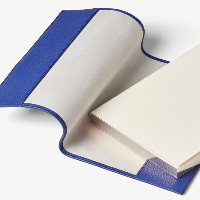 A5 Refillable Luxury Journal Cobalt Blue Pebble with Soft Suede Lining