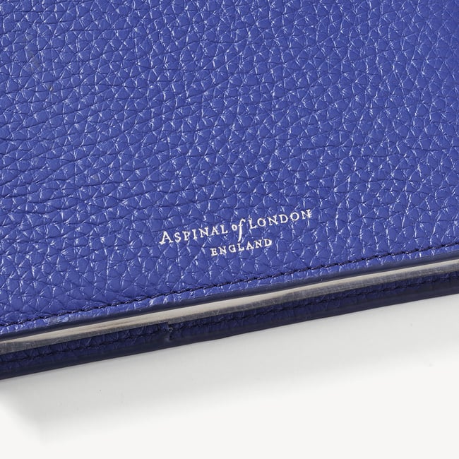 A5 Refillable Luxury Journal Cobalt Blue Pebble with Soft Suede Lining