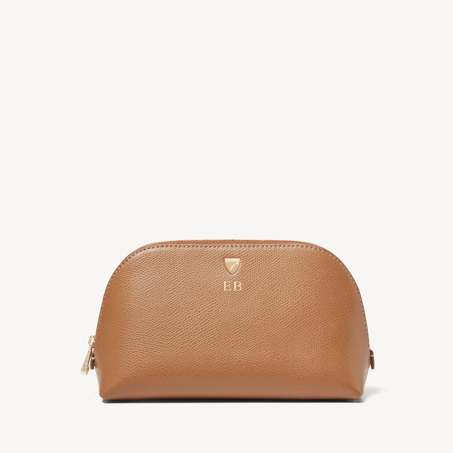 Classic Makeup Case Caramel Soft Saffiano