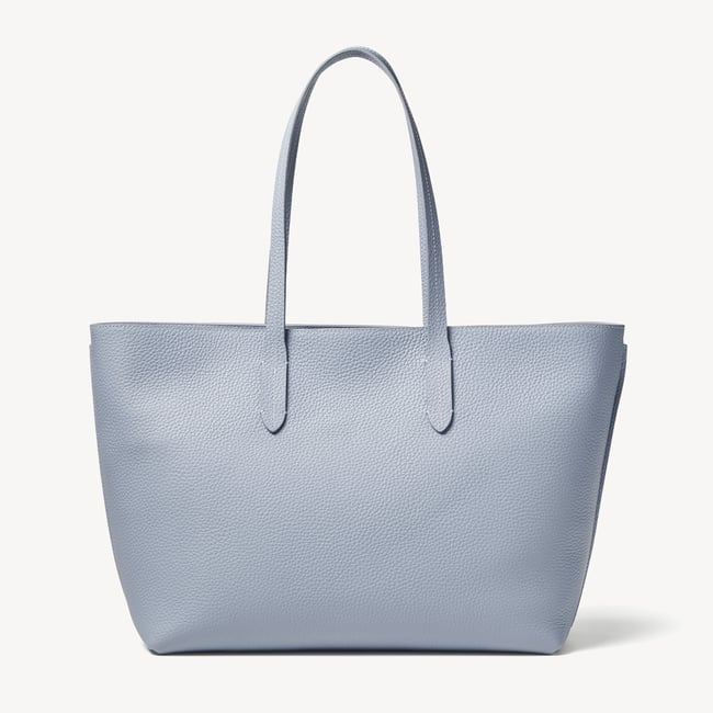 Zipped East West Tote with Bee & Flower Charm Sky Blue Pebble