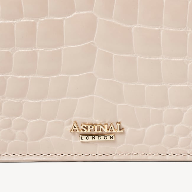 Eliza Clutch Soft Taupe Patent Croc
