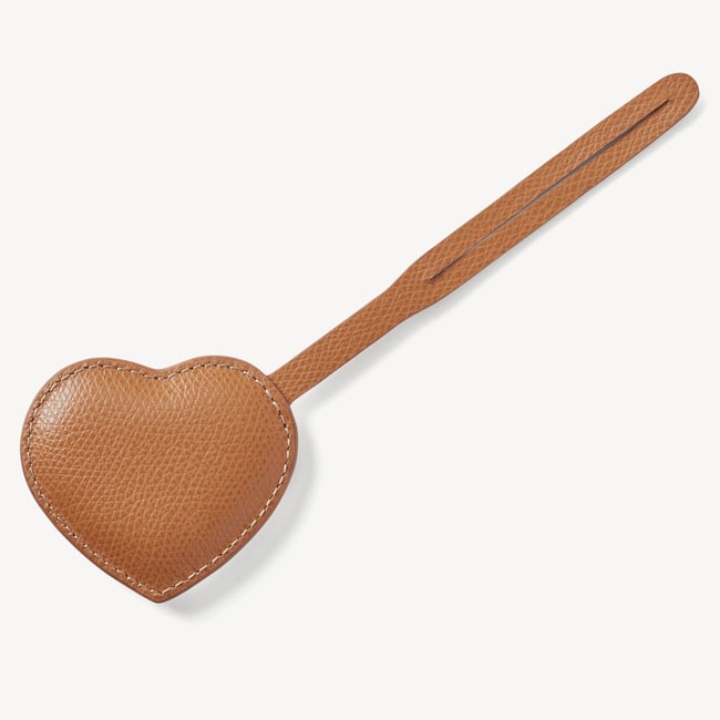 Puffy Heart Charm Caramel Soft Saffiano