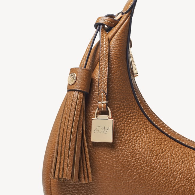 Soho Small Crescent Tan Milled Pebble