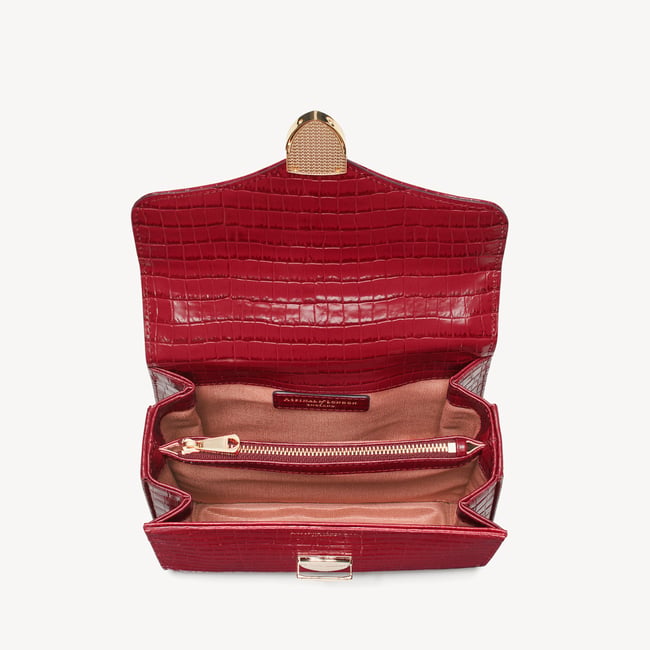 Midi Mayfair® Deep Shine Cherry Red Small Croc
