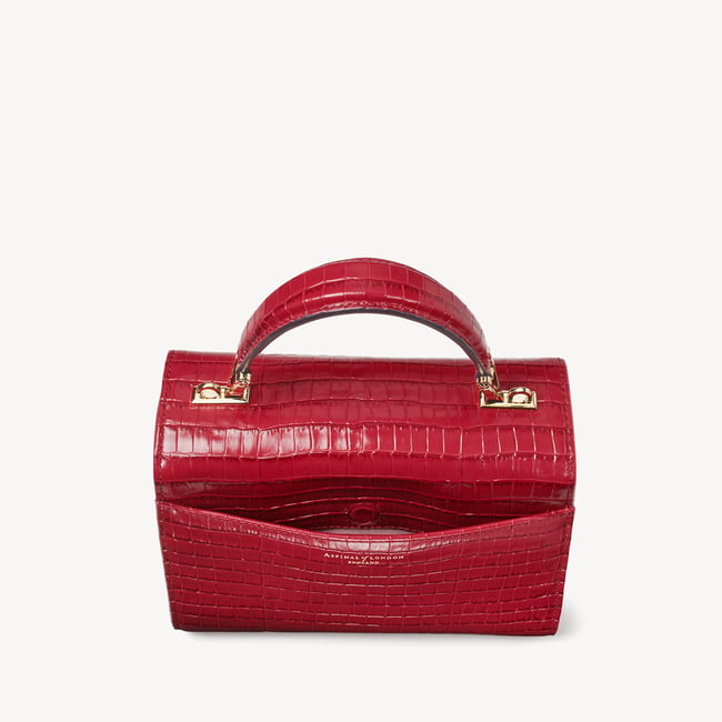 Midi Mayfair® Deep Shine Cherry Red Small Croc