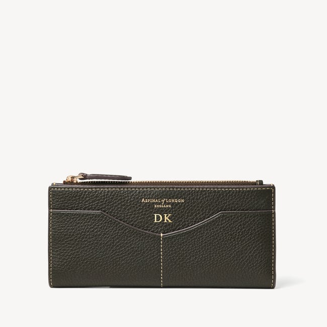 Large Hudson Wallet Forest Green Pebble