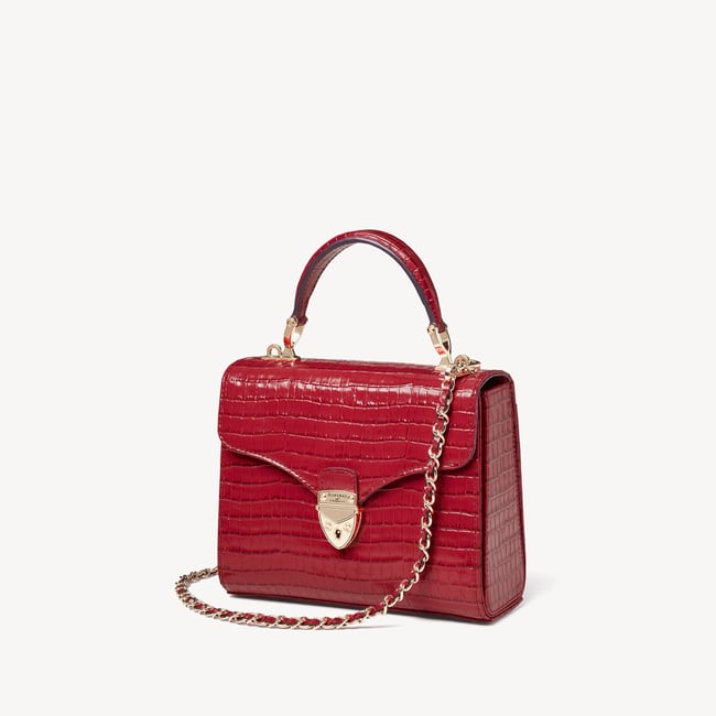 Midi Mayfair® Deep Shine Cherry Red Small Croc