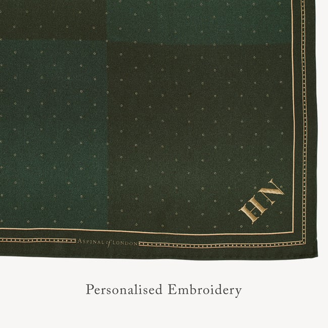 Pure Silk Pocket Square Evergreen Quadrant