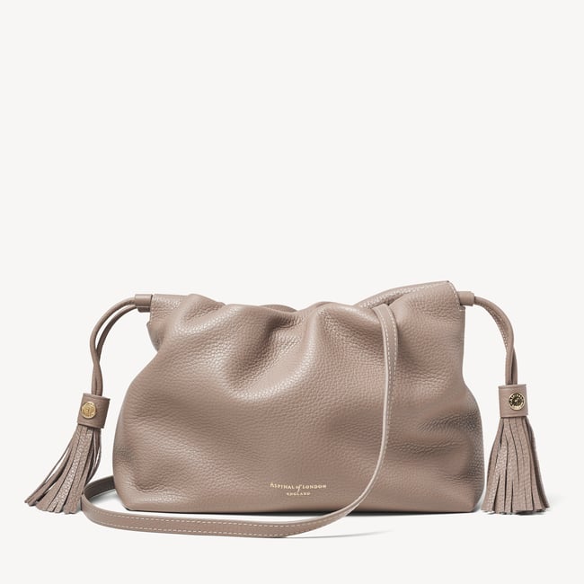 Soho Large Crossbody Pouch Moleskin Milled Pebble