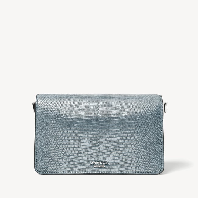 Eliza Clutch Peacock Blue Lizard