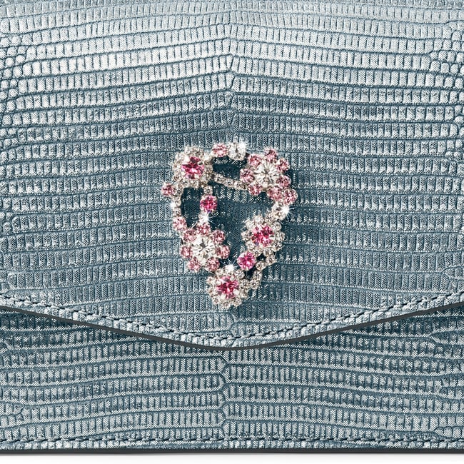 Eliza Clutch Peacock Blue Lizard