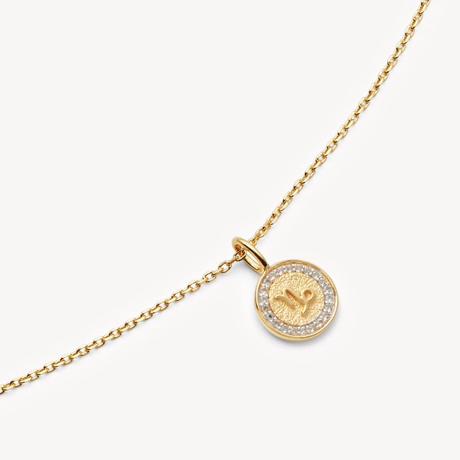 Capricorn Zodiac Pendant Necklace Capricorn in 18ct Gold Vermeil
