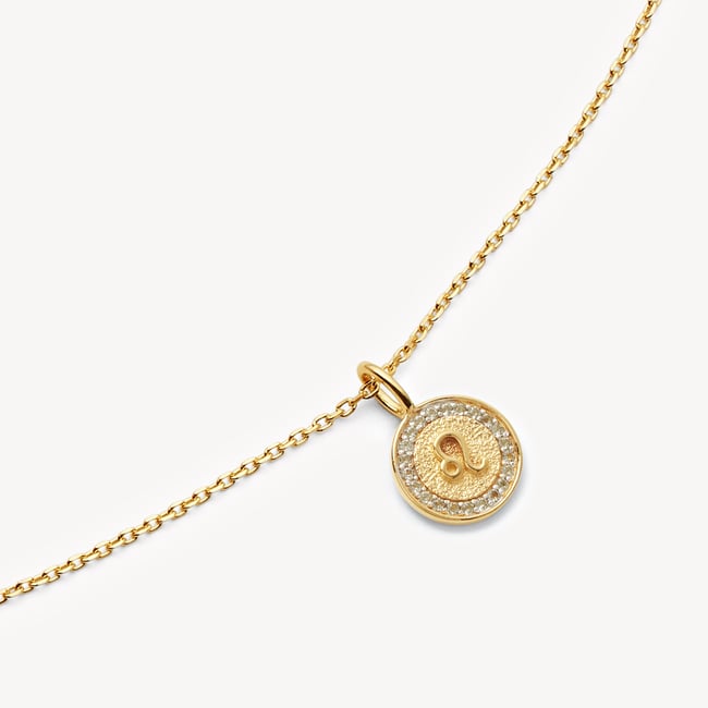 Leo Zodiac Pendant Necklace Leo in 18ct Gold Vermeil