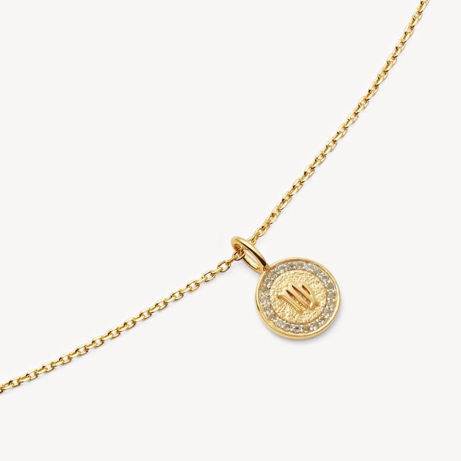 Virgo Zodiac Pendant Necklace Virgo in 18ct Gold Vermeil