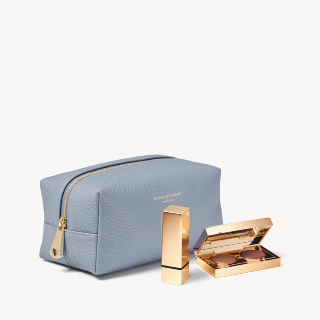 London Makeup Bag Sky Blue Pebble