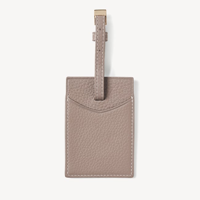 Hudson Luggage Tag Moleskin Milled Pebble