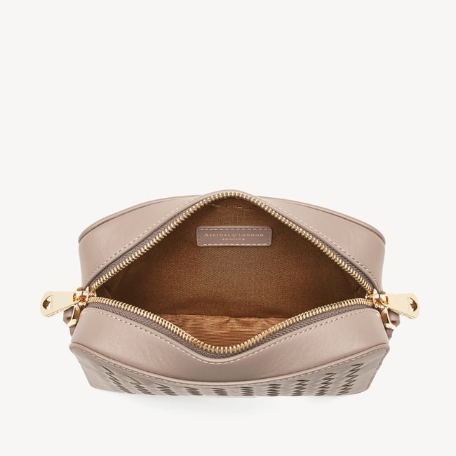 Camera Crossbody Moleskin Woven Leather