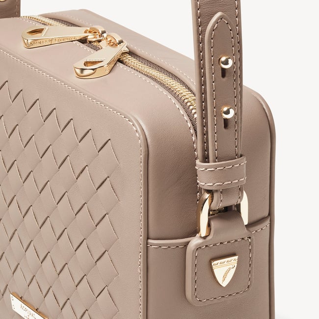 Camera Crossbody Moleskin Woven Leather