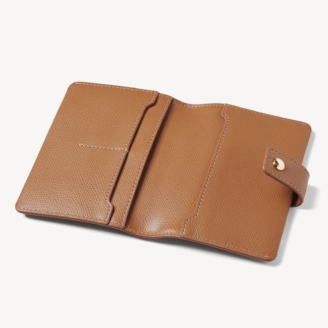 Duo Passport Cover Caramel Soft Saffiano