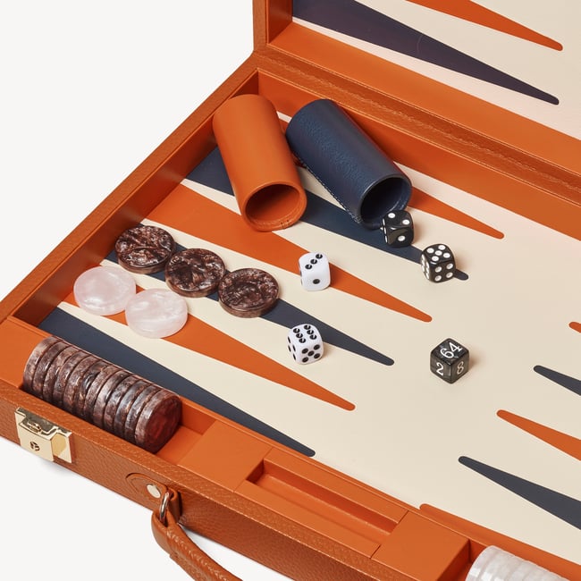 17-inch Backgammon Set Marmalade Pebble
