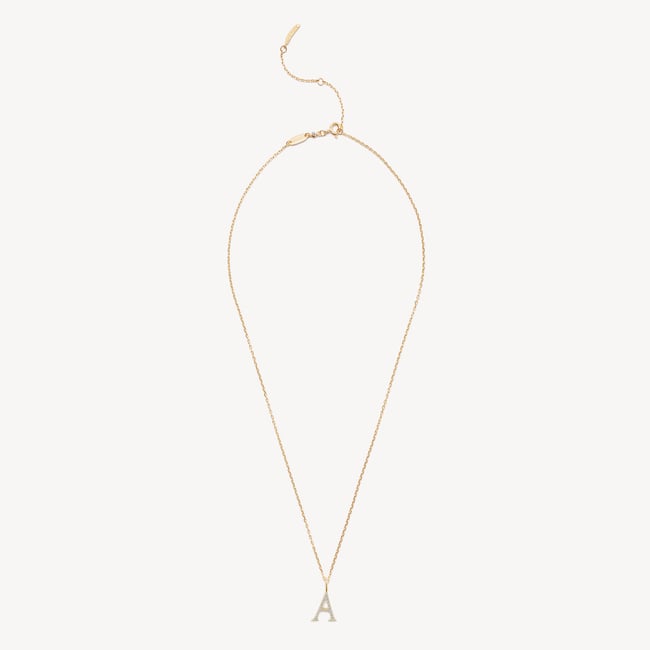 Diamond Initial A Necklace 0.114ct Diamond
