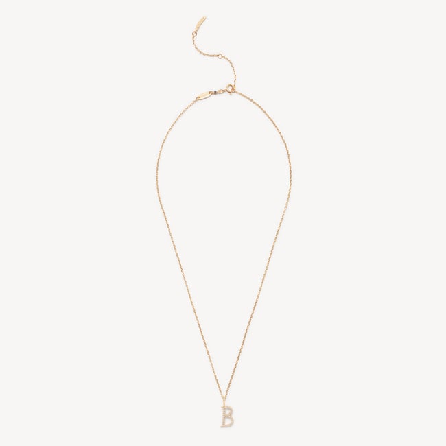 Diamond Initial B Necklace 0.136ct Diamond