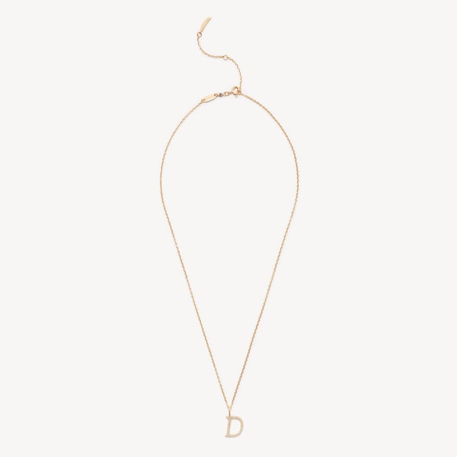 Diamond Initial D Necklace 0.148ct Diamond