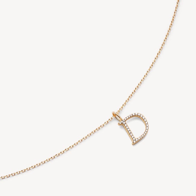Diamond Initial D Necklace 0.148ct Diamond