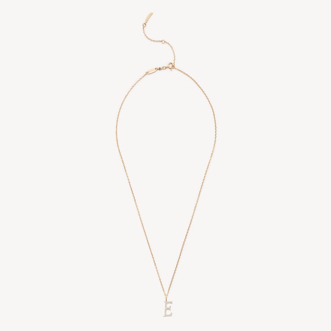 Diamond Initial E Necklace 0.113ct Diamond