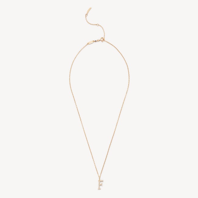 Diamond Initial F Necklace 0.113ct Diamond