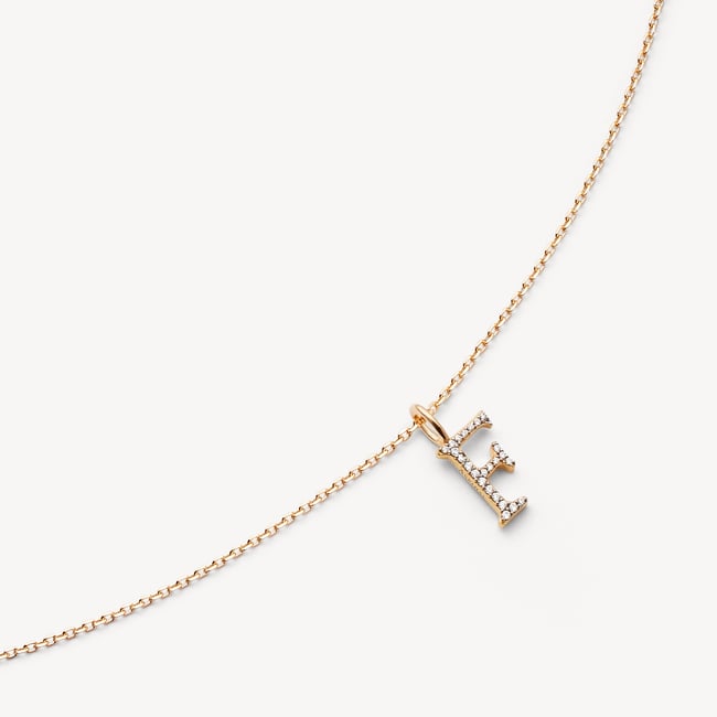 Diamond Initial F Necklace 0.113ct Diamond