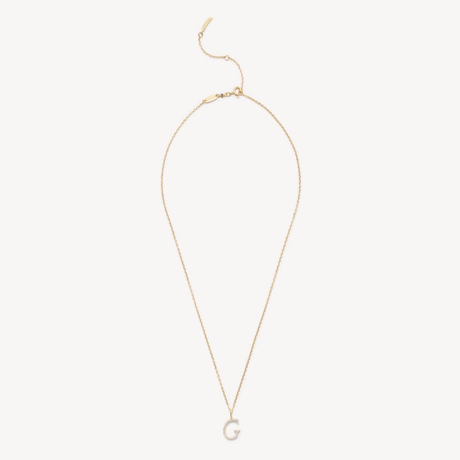 Diamond Initial G Necklace 0.126ct Diamond