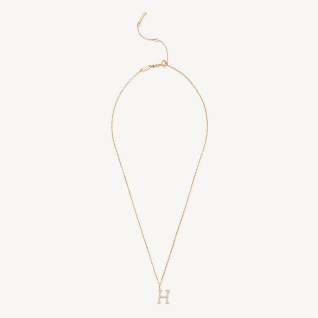 Diamond Initial H Necklace 0.126ct Diamond