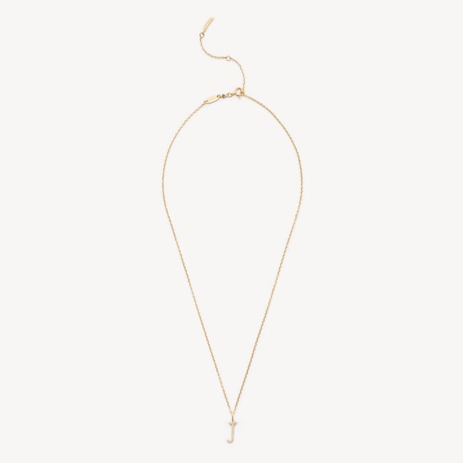 Diamond Initial J Necklace 0.062ct Diamond