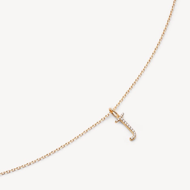 Diamond Initial J Necklace 0.062ct Diamond