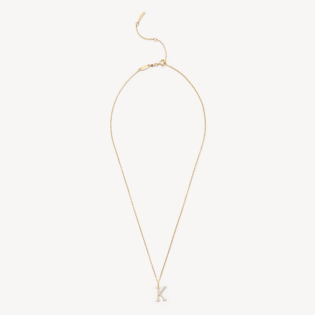 Diamond Initial K Necklace 0.138ct Diamond