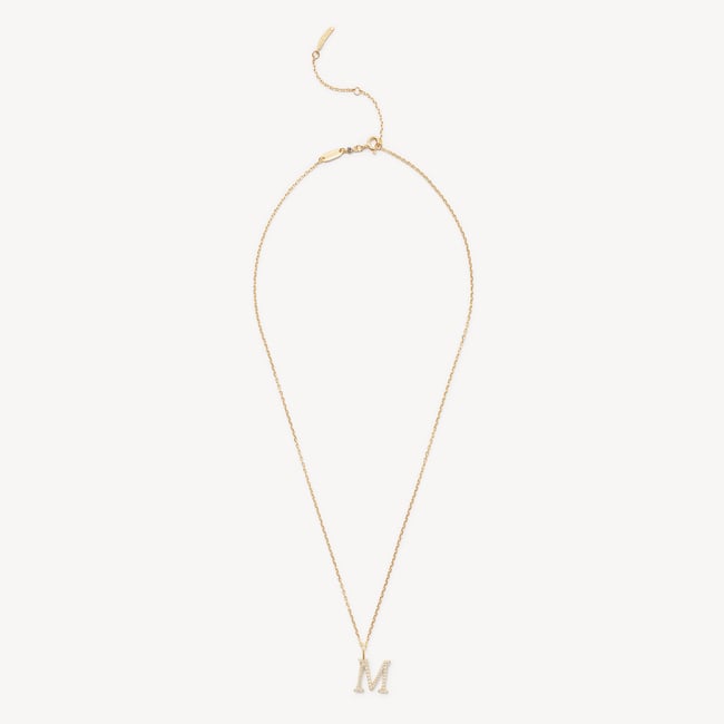 Diamond Initial M Necklace 0.207ct Diamond
