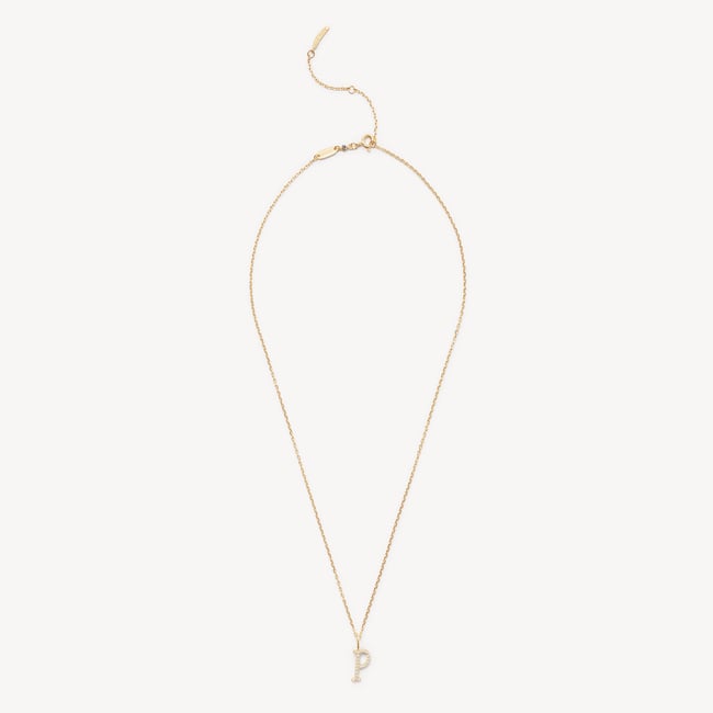 Diamond Initial P Necklace 0.126ct Diamond