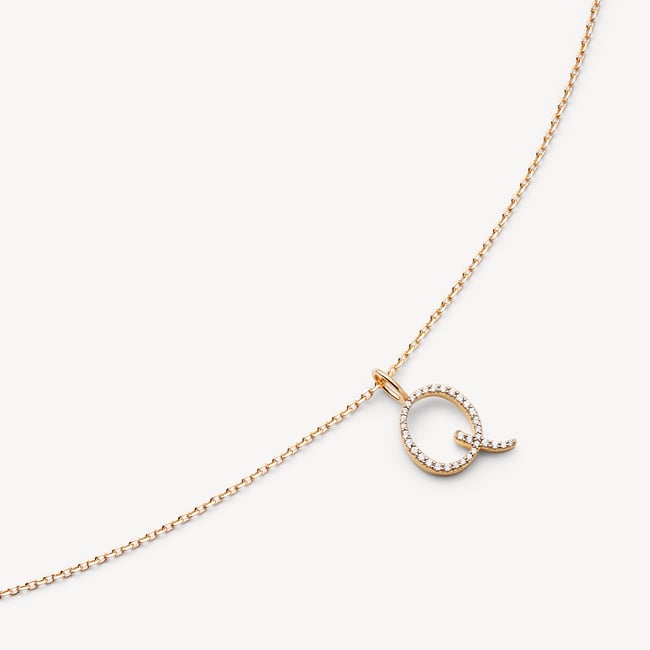 Diamond Initial Q Necklace 0.154ct Diamond