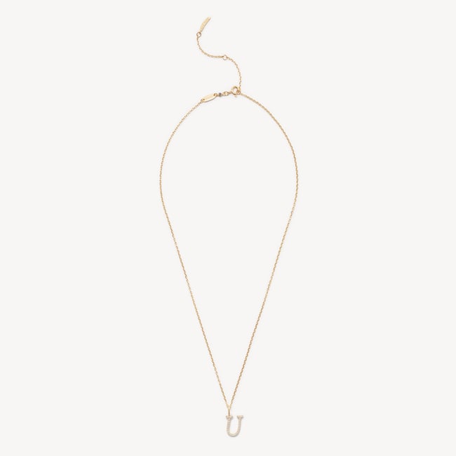 Diamond Initial U Necklace 0.107ct Diamond