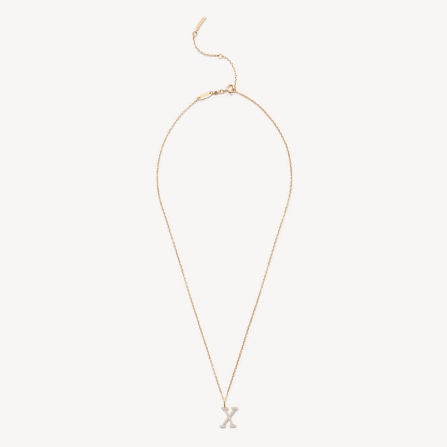 Diamond Initial X Necklace 0.140ct Diamond